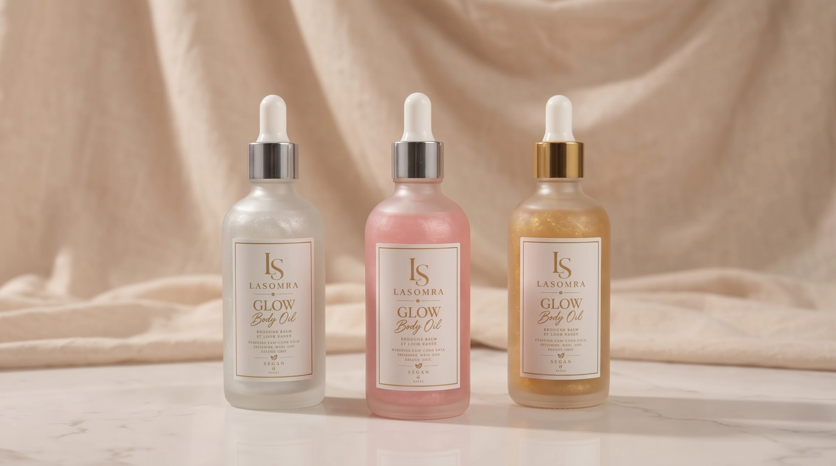 LASOMRA Glow Body Oil - Or, Rose et Argent